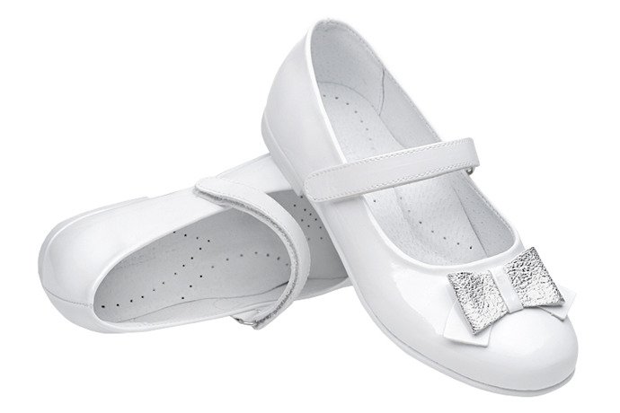 Balerinki buty komunijne KORNECKI 6270 Białe Lakierki