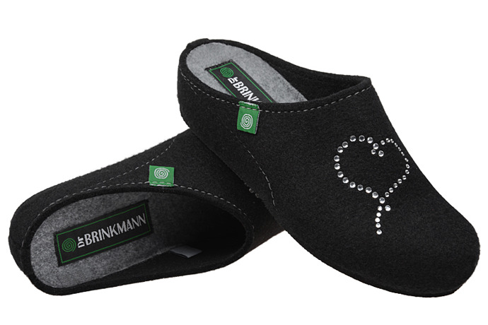 Kapcie Dr BRINKMANN 330150-1 Czarne Pantofle domowe Ciapy