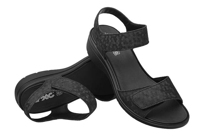 Włoskie Sandały IMAC 357130 H Czarne na rzepy Extra Wide